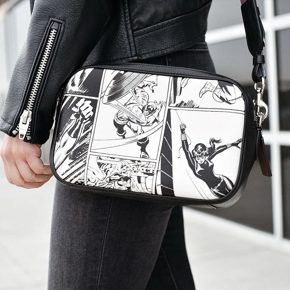 Coach Marvel Jes Crossbody Captain America Black Widow Comic Book Print Purse - Picture 16 of 16